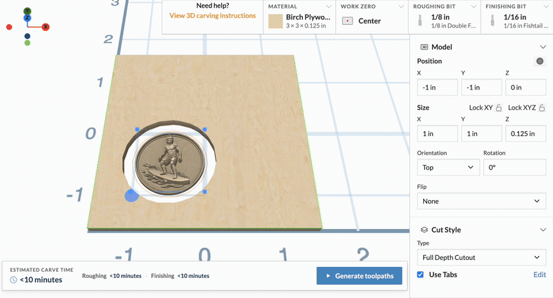 Dragging, snapping, and resizing a 3D model in the 3D view